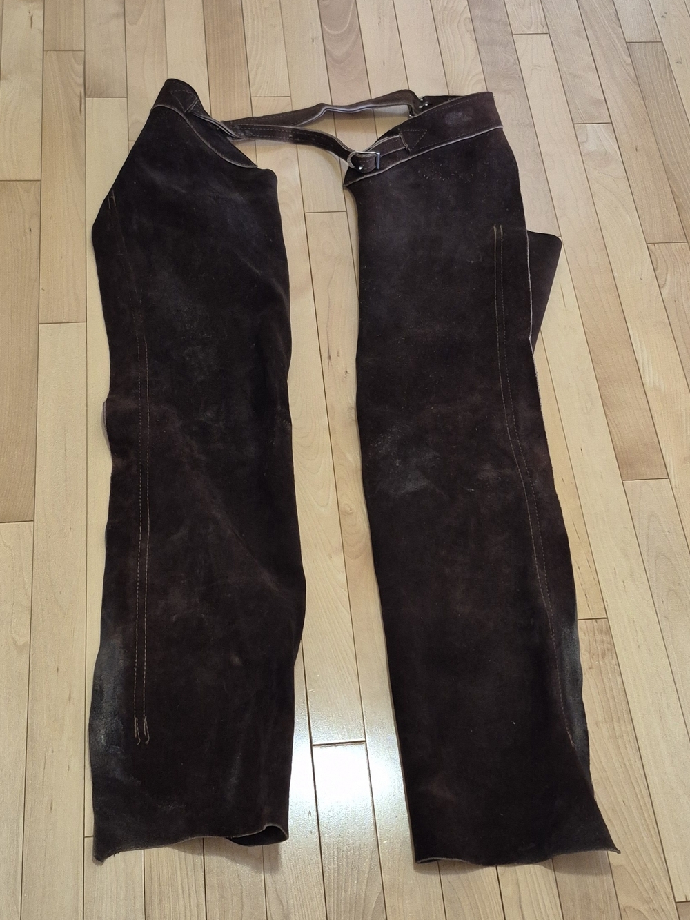 Men's & Ladies Dark Brown Suede Leather Chaps - Classic Riding Overpants